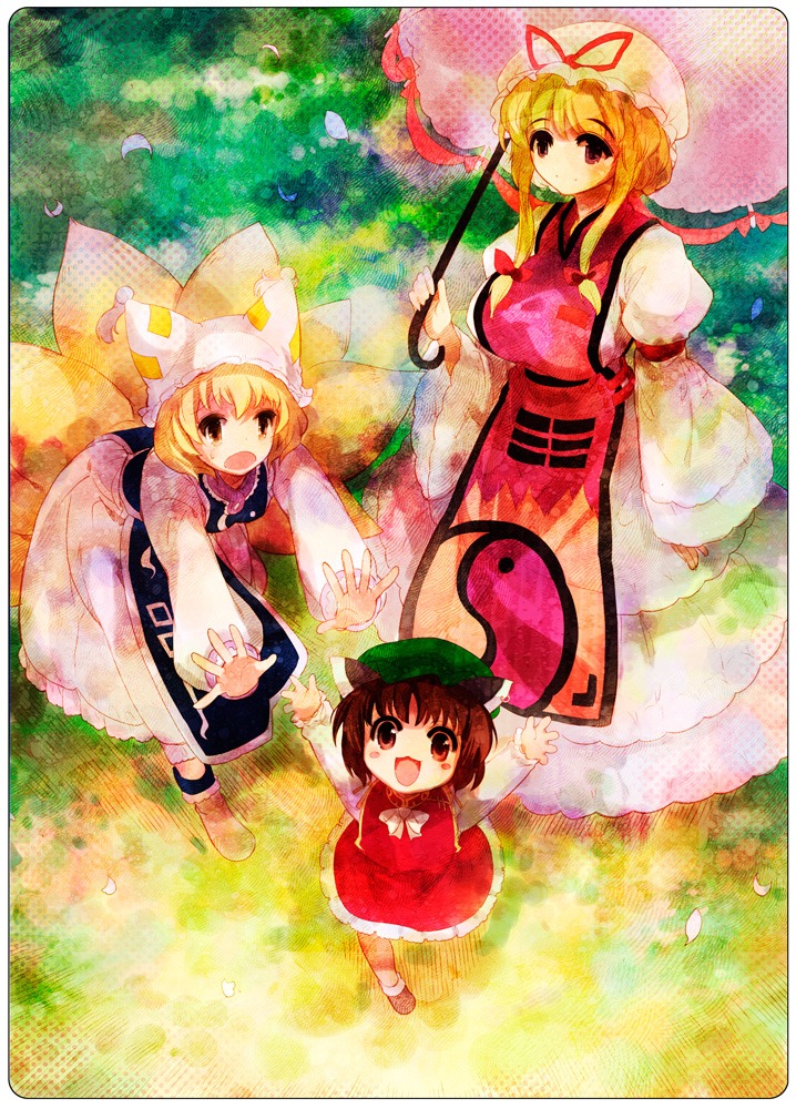 chen, momiji_mao, touhou, yakumo_ran, yakumo_yukari