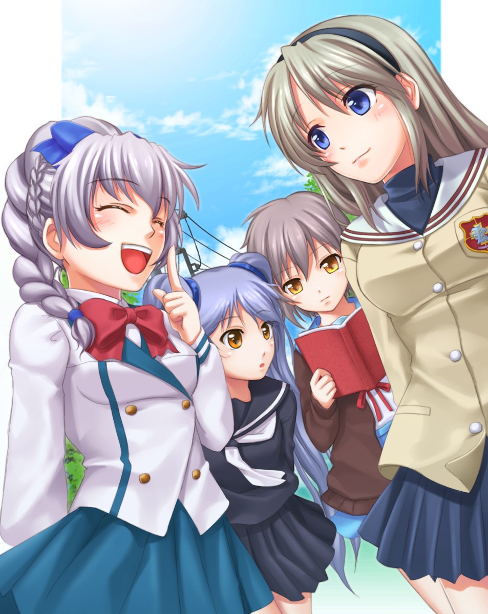 chobipero, clannad, crossover, full_metal_panic, hoshino_ruri, martian_successor_nadesico, nagato_yuki, sakagami_tomoyo