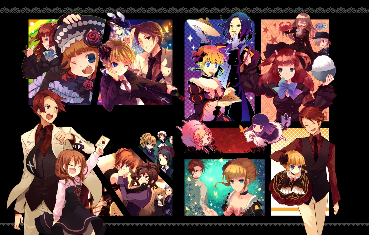 amakusa_juuza, animal_ears, beatrice, bunny_ears, dress, eva_beatrice, frederica_bernkastel, kanon_(umineko)