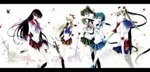 aino_minako, bishoujo_senshi_sailor_moon, hino_rei, jpeg_artifacts, kino_makoto, mizuno_ami, nonrain, sword