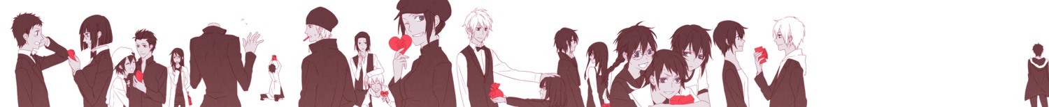 awakusu_akane, celty_sturluson, durarara!!, harima_mika, heiwajima_kasuka, heiwajima_shizuo, hijiribe_ruri, kadota_kyouhei
