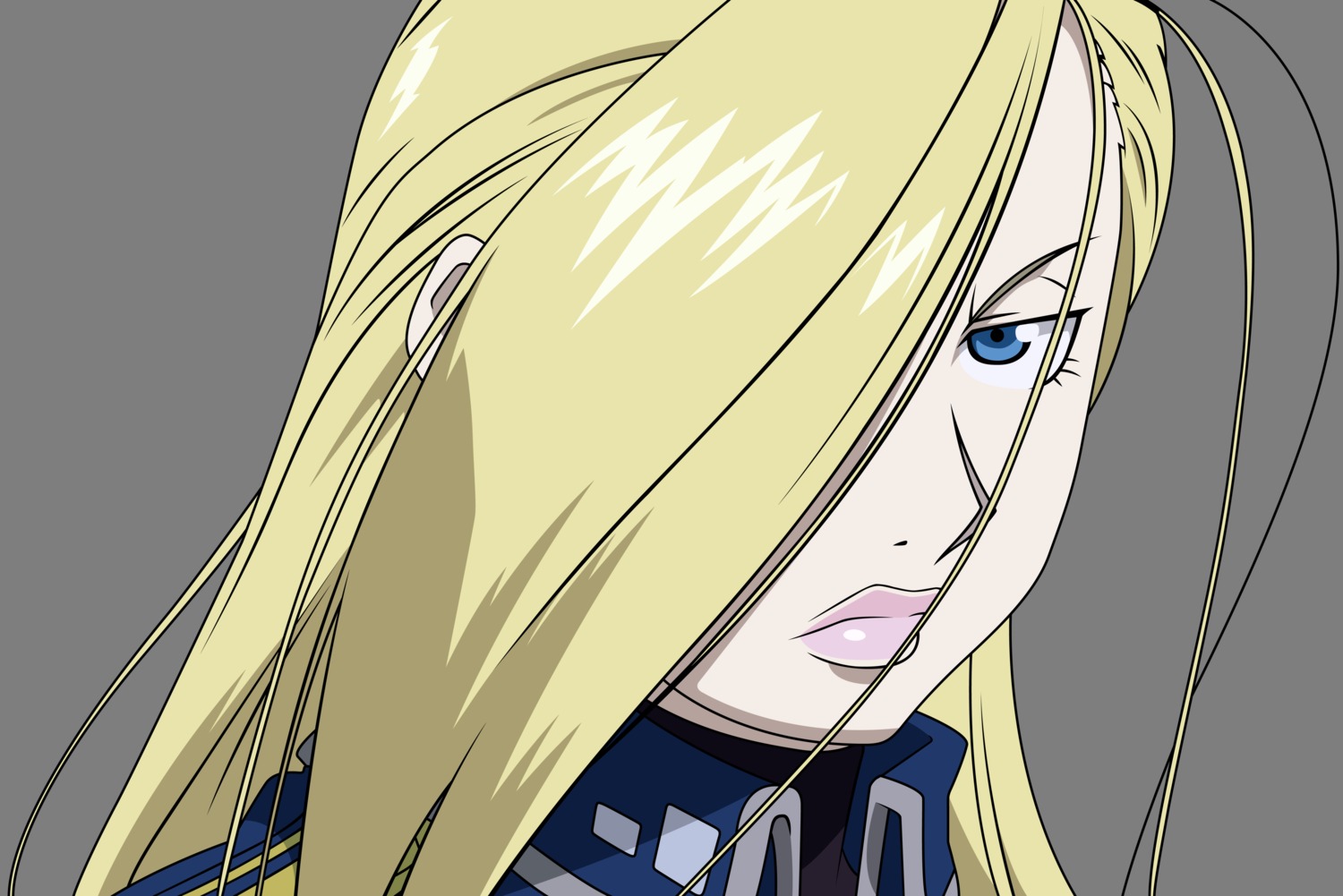 fullmetal_alchemist, olivier_mira_armstrong, transparent_png, vector_trace