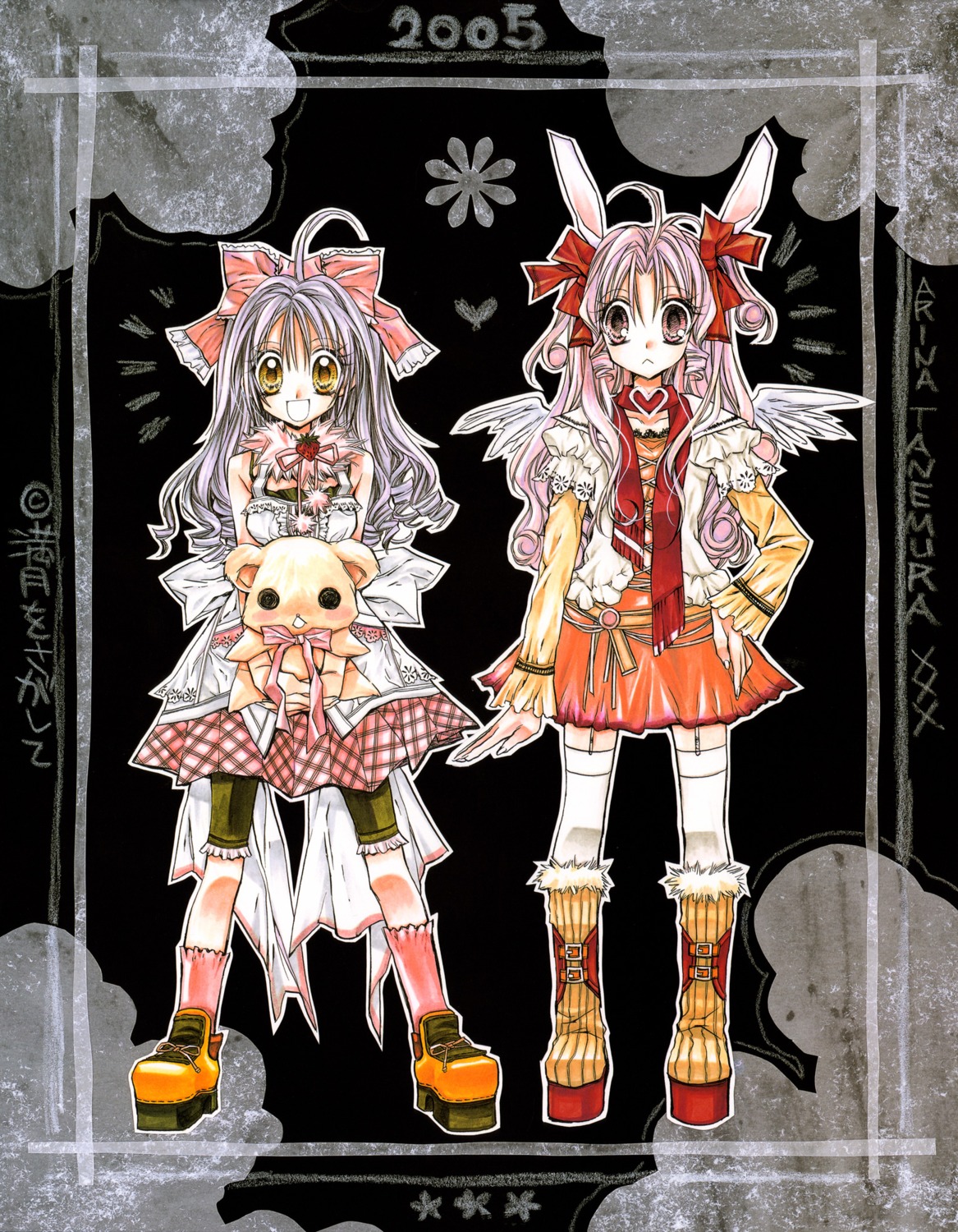 animal_ears, bunny_ears, full_moon_wo_sagashite, kouyama_mitsuki, meroko_yui, stockings, tanemura_arina, thighhighs