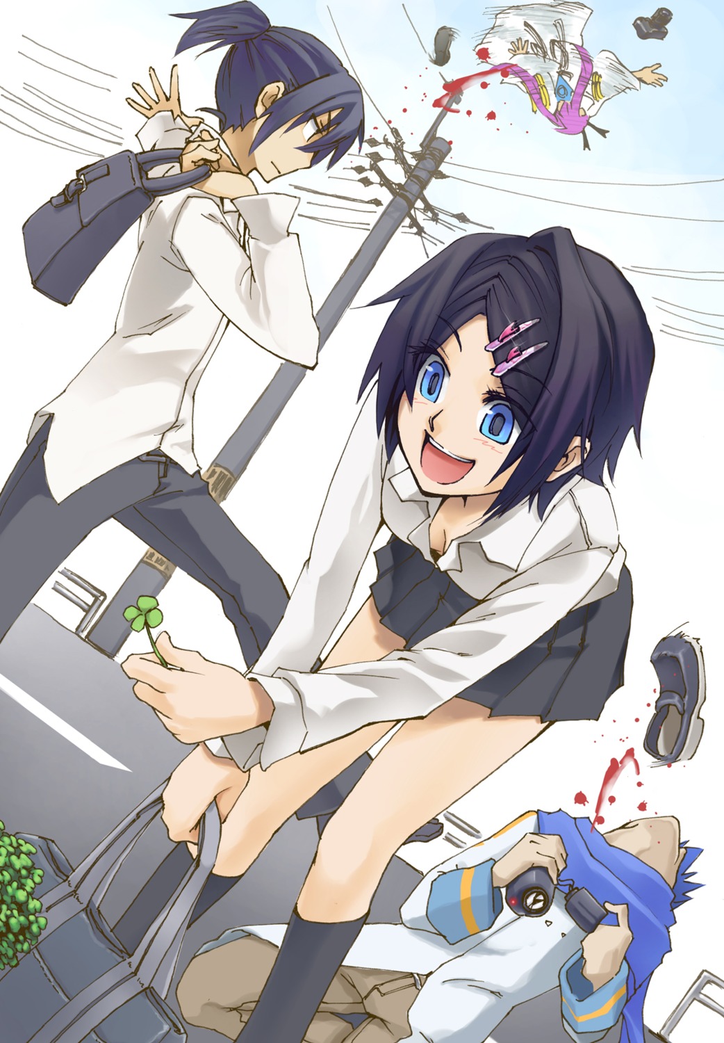 blood, kagamine_len, kagamine_rin, kaito, kamui_gakupo, poaro, seifuku, vocaloid
