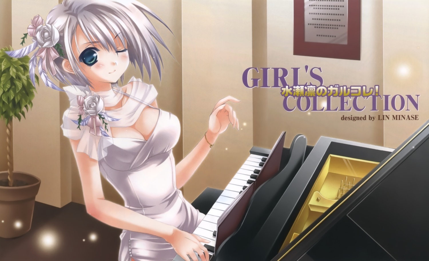 cleavage, dress, minase_lin