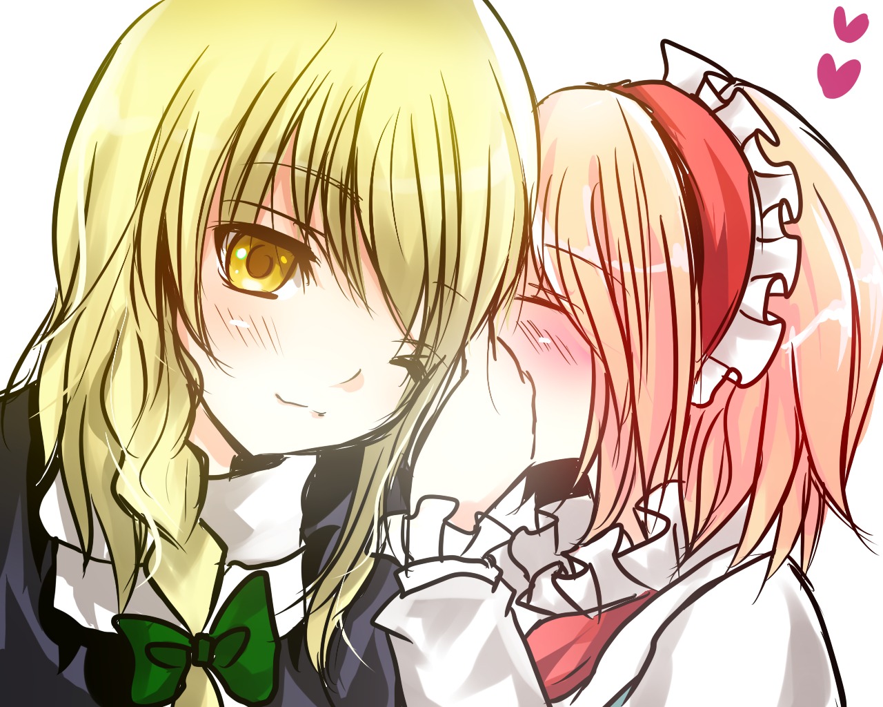 alice_margatroid, kirisame_marisa, kurekore, touhou, wallpaper