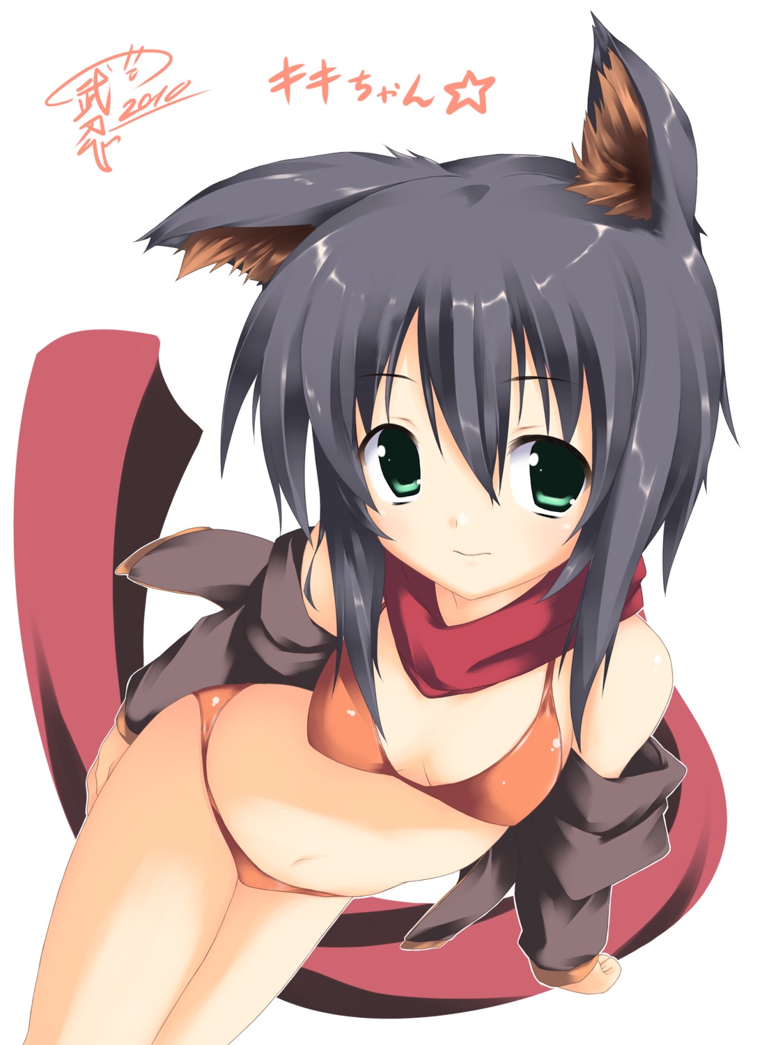 animal_ears, bikini, kiki-chan, nekomimi, swimsuits, takeshi_shinobu