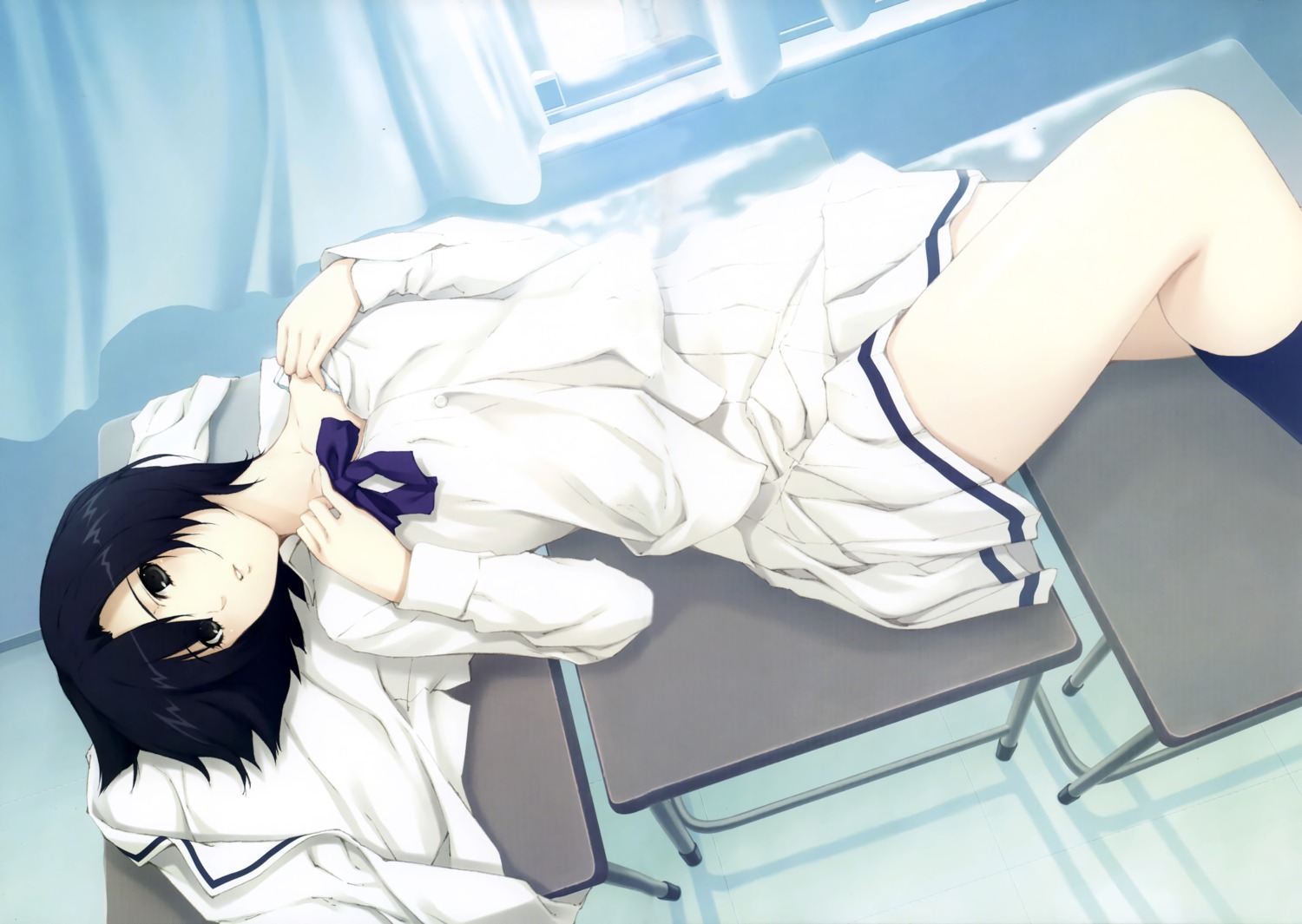 kara_no_shoujo, overfiltered, seifuku, sugina_miki, tokisaka_yukari, undressing