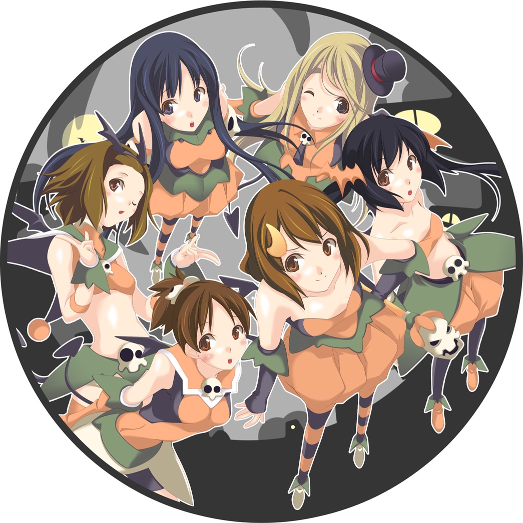 akaho_sakura, akiyama_mio, halloween, hirasawa_ui, hirasawa_yui, k-on!, kotobuki_tsumugi, nakano_azusa, tainaka_ritsu