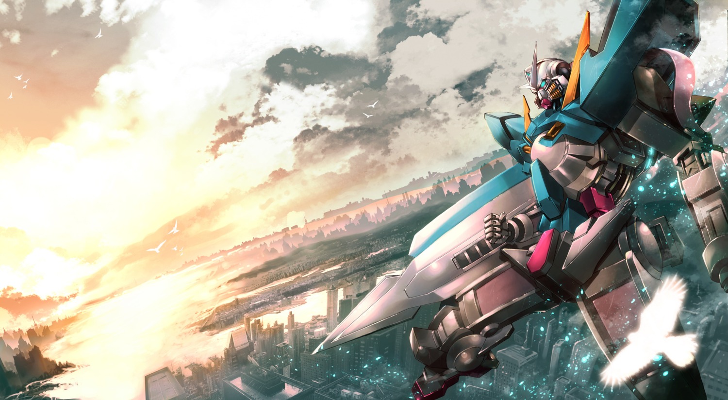 gundam, gundam_00, gundam_exia, keiji_asakawa, landscape, mecha