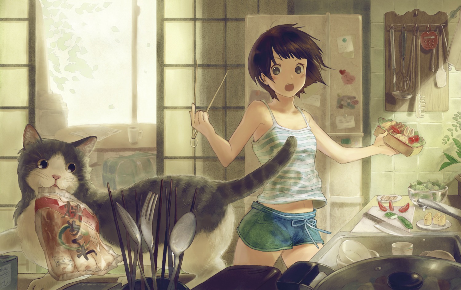 ame_(conronca), neko, rubicon_hearts, wallpaper