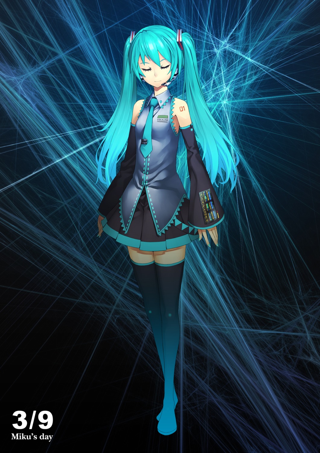 hatsune_miku, kunieda, thighhighs, vocaloid
