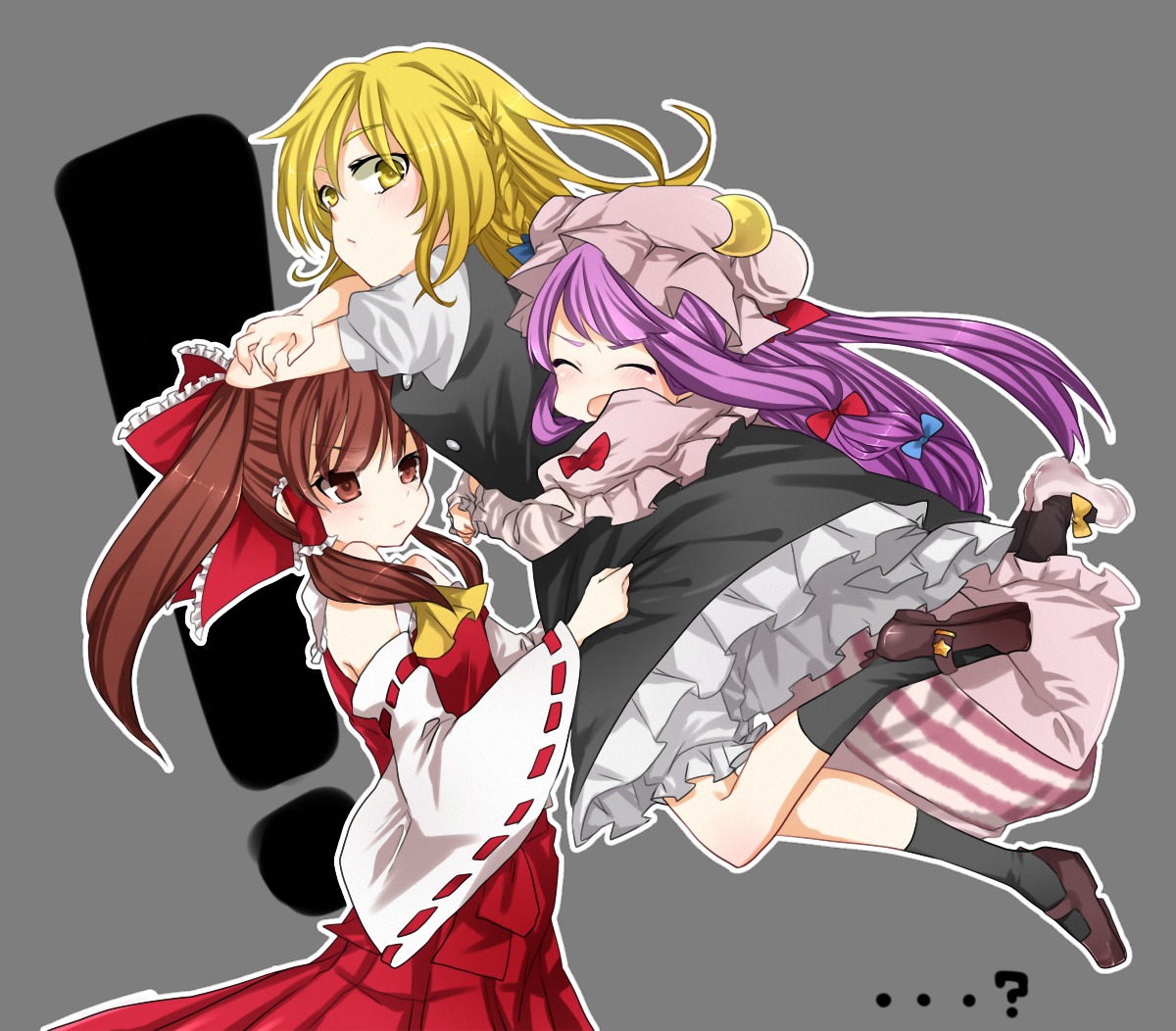 hakurei_reimu, kirisame_marisa, patchouli_knowledge, tentani, touhou, transparent_png