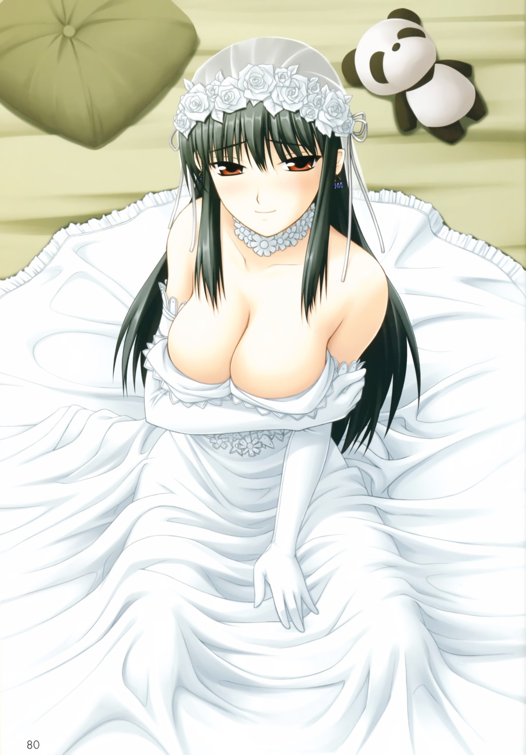 breast_hold, cleavage, dress, kimi_ga_aruji_de_shitsuji_ga_ore_de, kuonji_shinra, minato_soft, see_through, shironeko_sanbou, wedding_dress