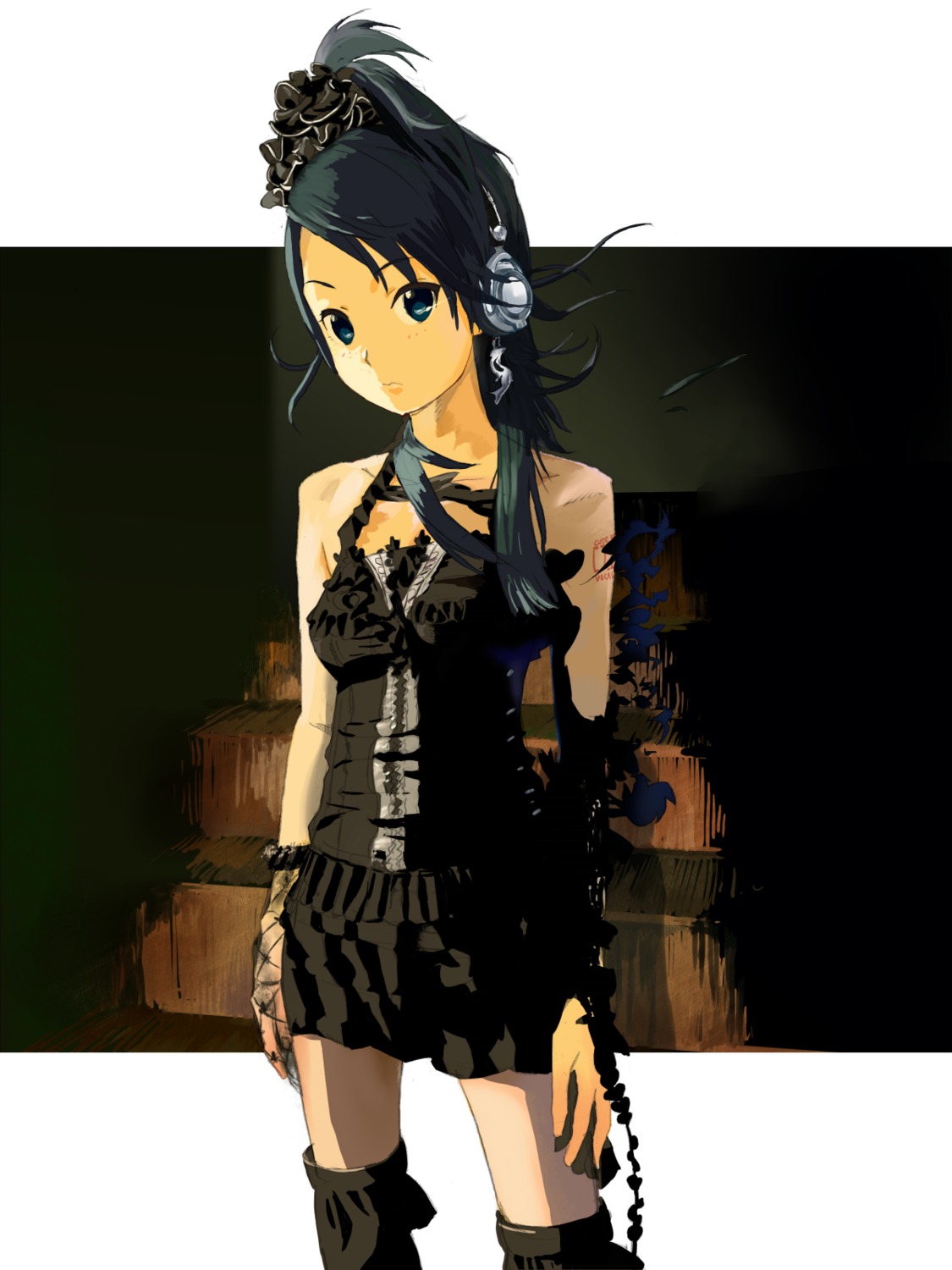gothic_lolita, headphones, lolita_fashion, shuku, thighhighs