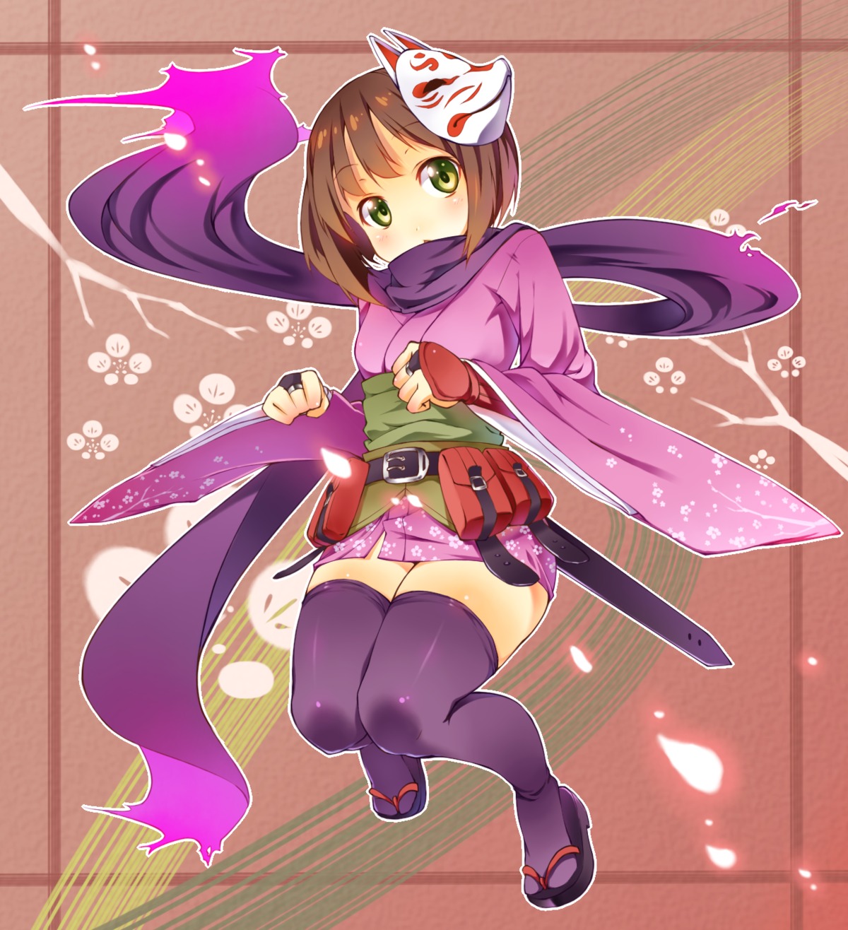 kazuma_(kazumav), kimono, sekaiju_no_meikyuu, sekaiju_no_meikyuu_3, shinobi_(sekaiju), thighhighs, yukata