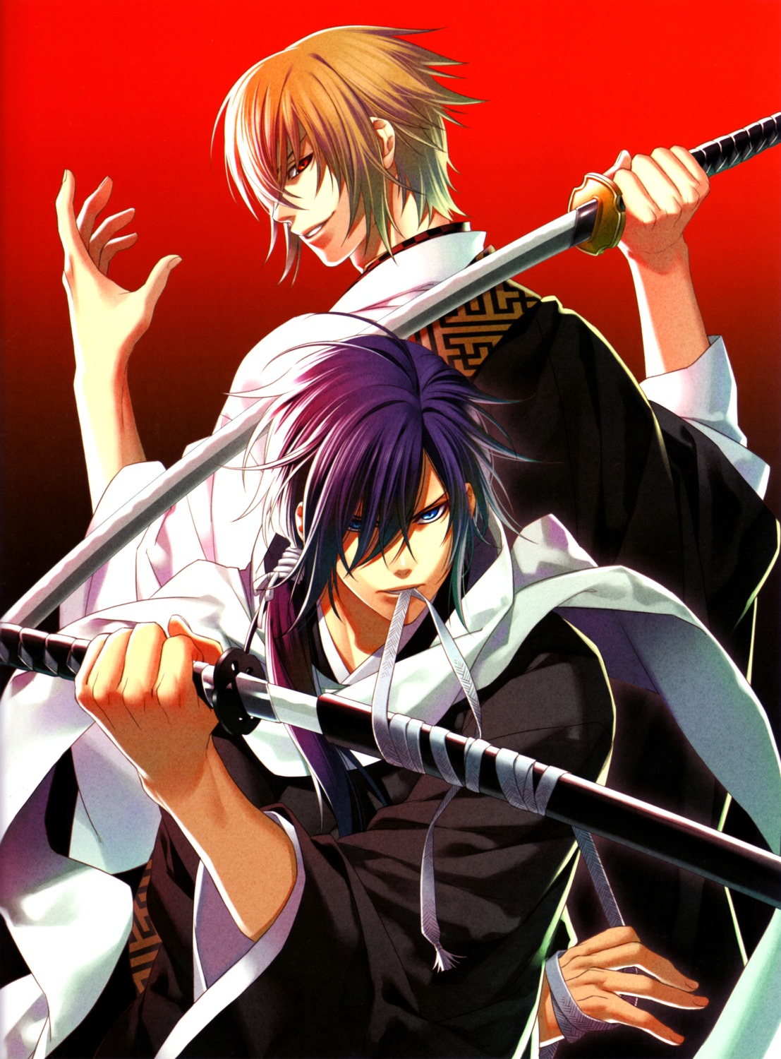 hakuouki, kazama_chikage, kazuki_yone, male, saitou_hajime, saitou_hajime_(hakuouki), sword