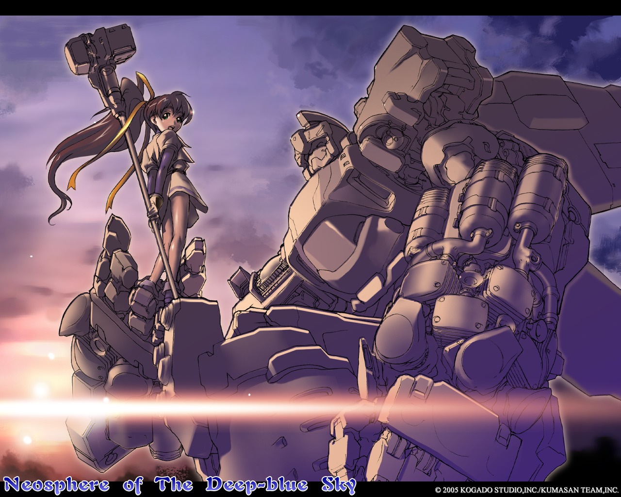 aoi_sora_no_neosphere, deep-blue_series, mecha, nanoca_flanka, suzuki_mei, tenzan, wallpaper