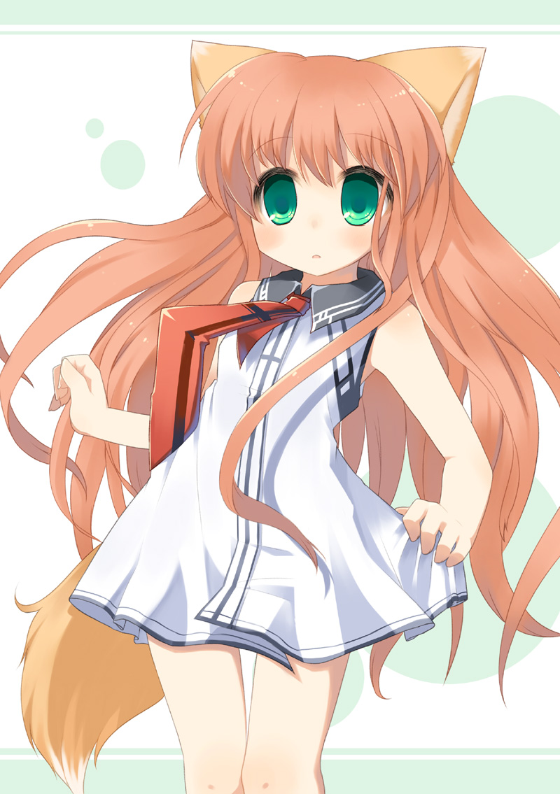 animal_ears, dress, tail, toba_hiyoko
