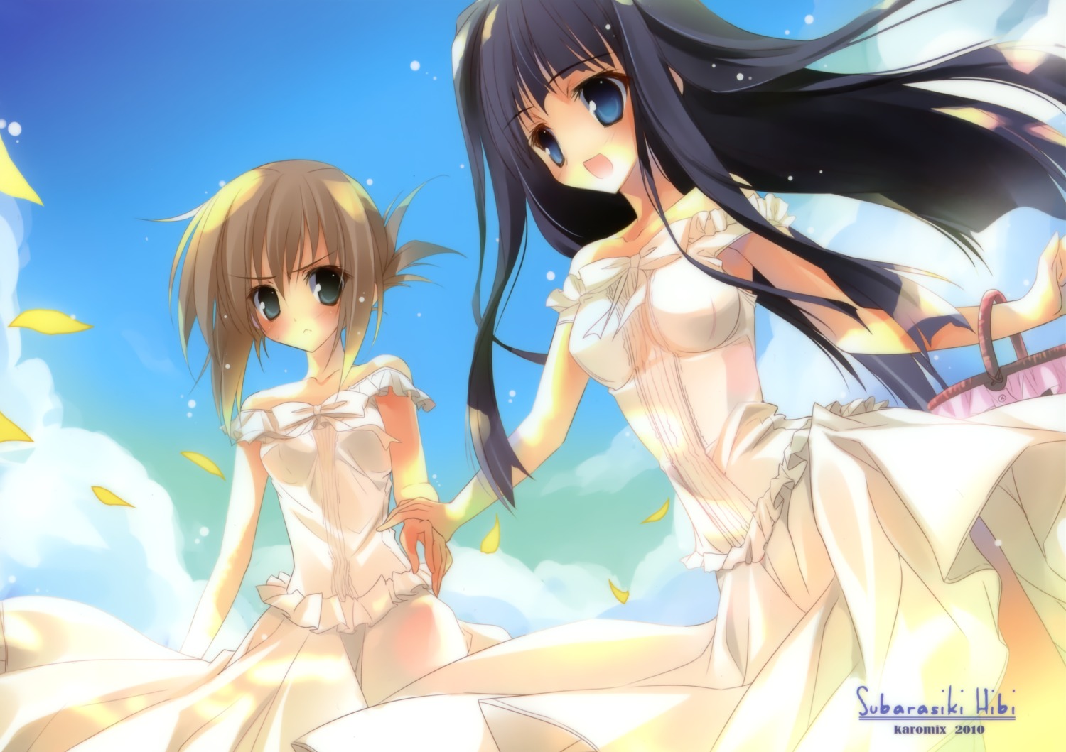 dress, karomix, karory, no_bra, skirt_lift, subarashiki_hibi, summer_dress, tachibana_kimika