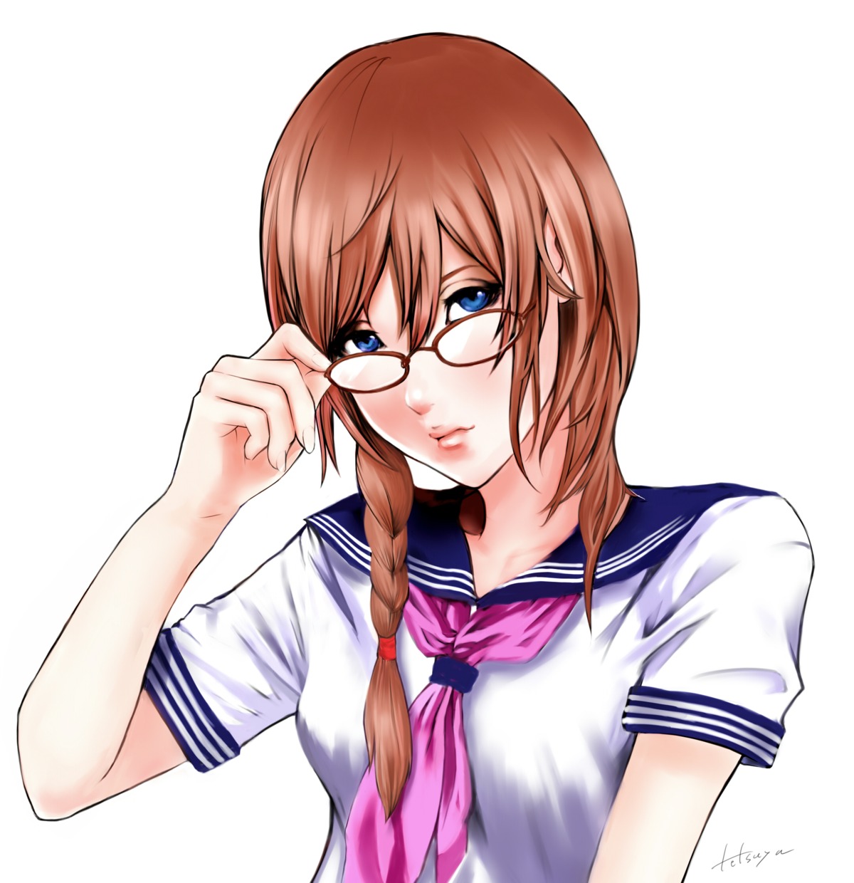 arisugawa_shii, megane, raijo, seifuku