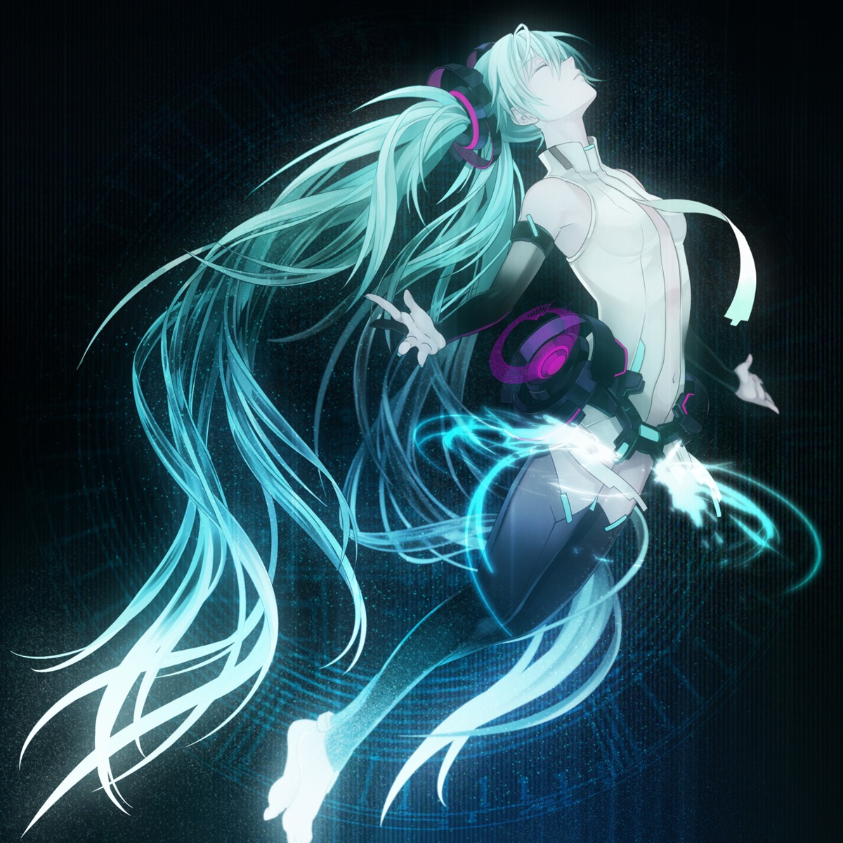 hatsune_miku, miku_append, osamu, thighhighs, vocaloid, vocaloid_append