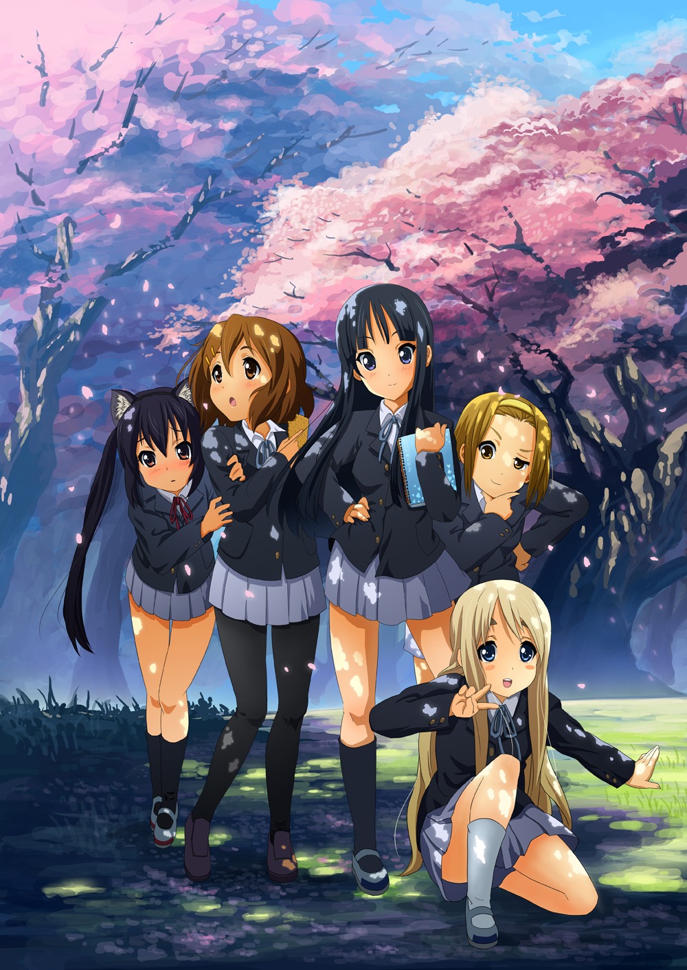 akiyama_mio, animal_ears, diamond_dust, hirasawa_yui, k-on!, kotobuki_tsumugi, nakano_azusa, nekomimi
