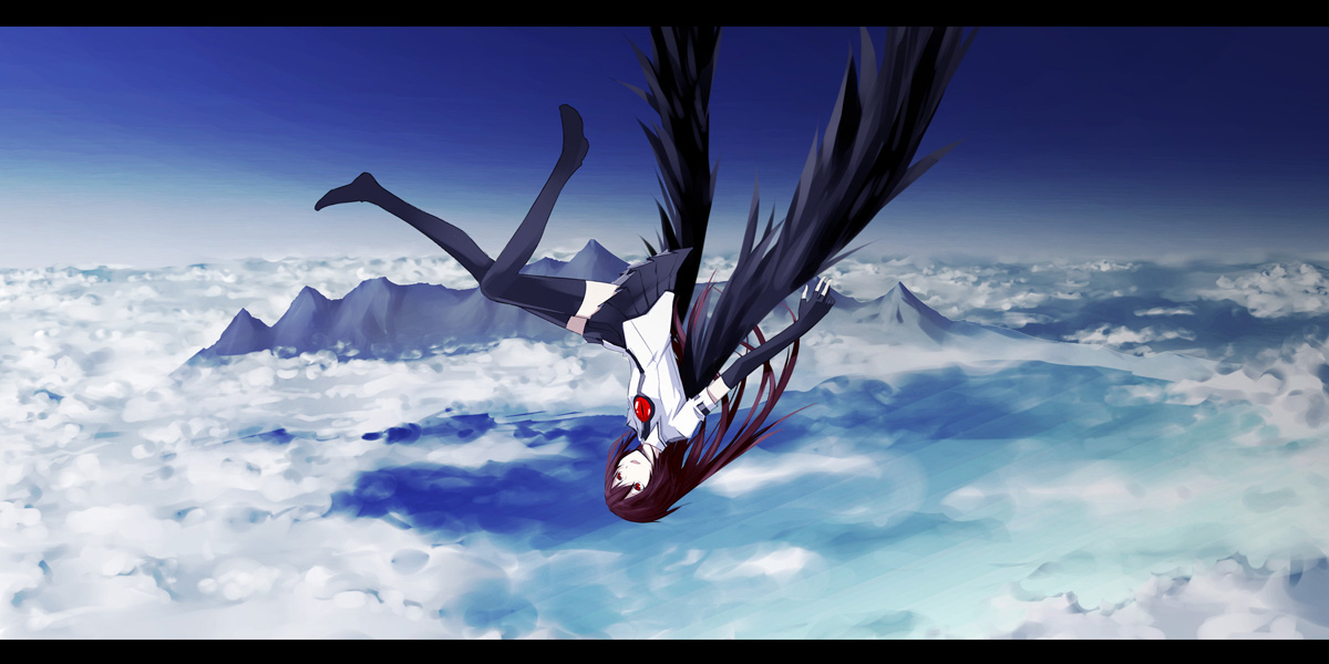 irena, landscape, reiuji_utsuho, touhou, wings