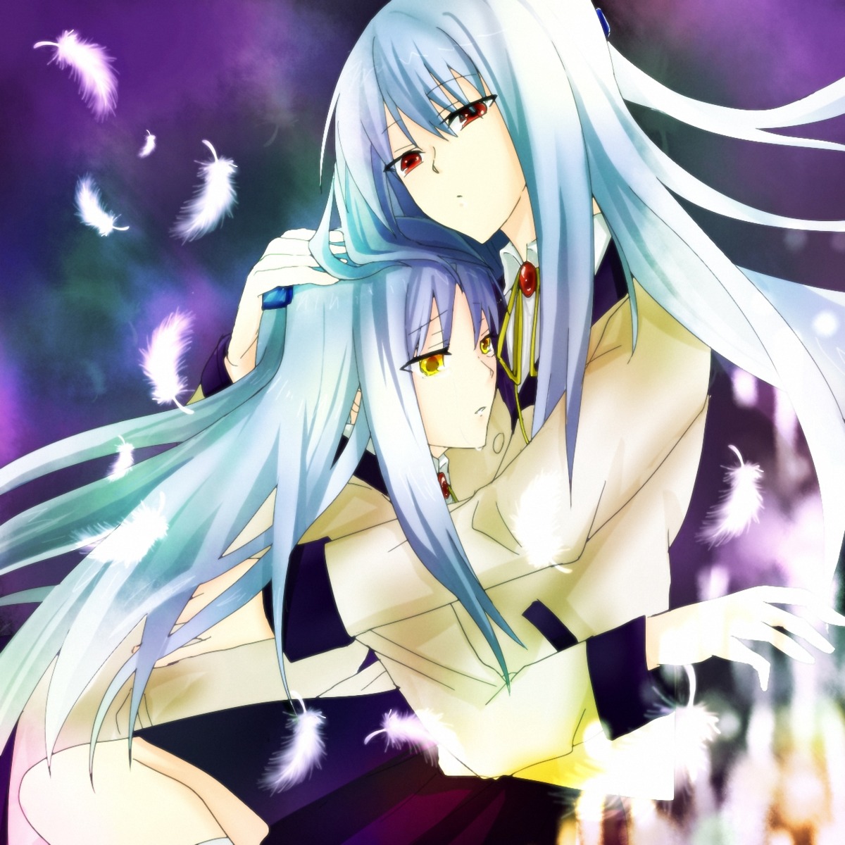 akame_tenshi, angel_beats!, seifuku, tachibana_kanade, tsunaco