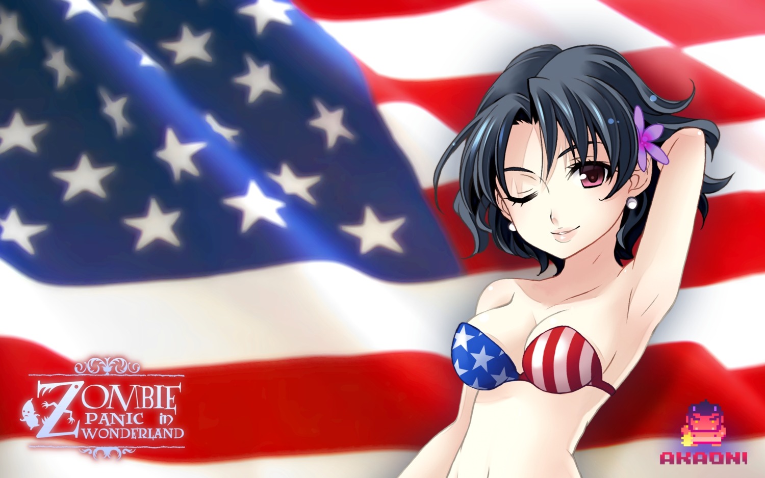 bikini, bomi, cleavage, snow_white_(zombie_panic), swimsuits, wallpaper, zombie_panic_in_wonderland
