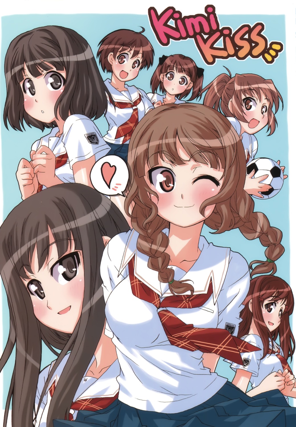 aihara_nana, futami_eriko, hoshino_yuumi, kimikiss, mizusawa_mao, sakino_asuka, satonaka_narumi, seifuku