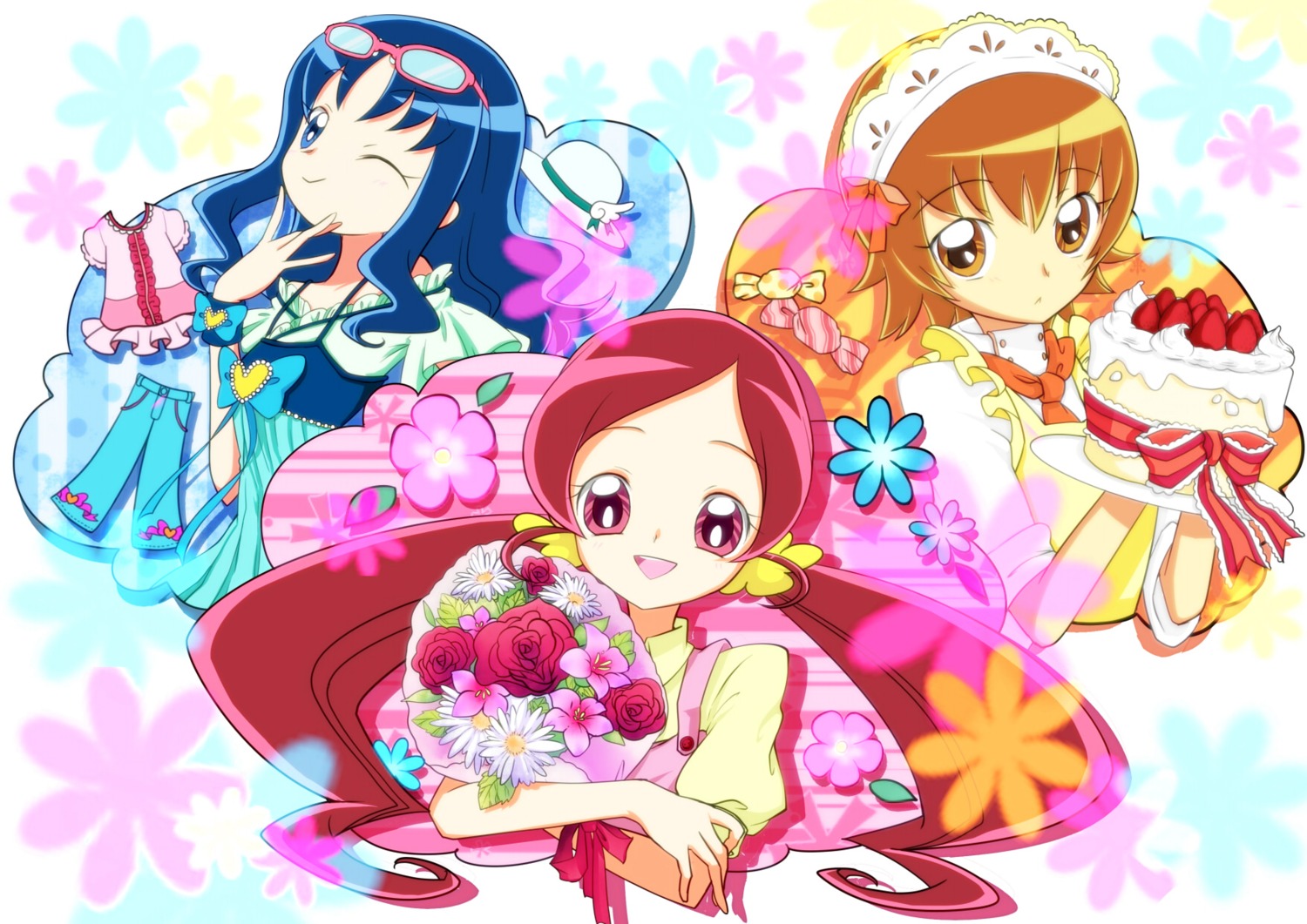 hanasaki_tsubomi, heartcatch_precure!, imahia, kurumi_erika, myoudouin_itsuki, precure