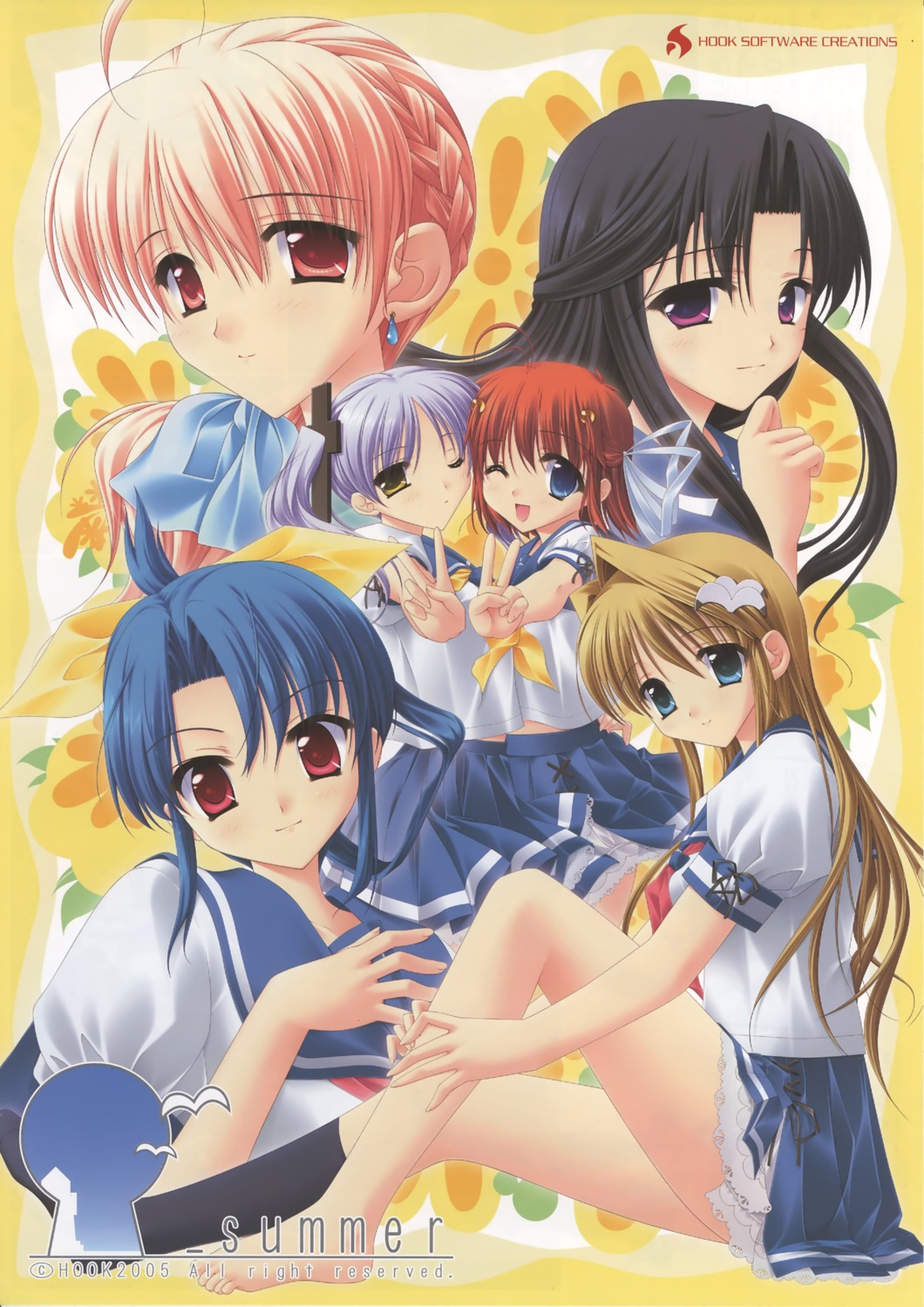 _summer, amano_chiwa, ebizuka_shino, hakko, hatano_konami, kaizu_sana, nanao_hinako, seifuku, shimazu_wakana