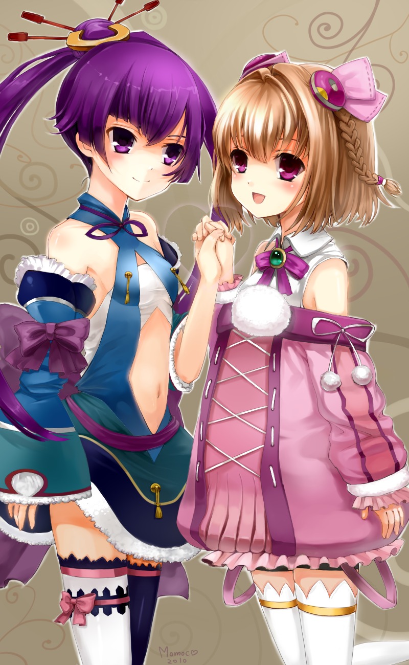ar_tonelico, ar_tonelico_3, finnel, garter, momoko_(momopoco), saki_(ar_tonelico), thighhighs
