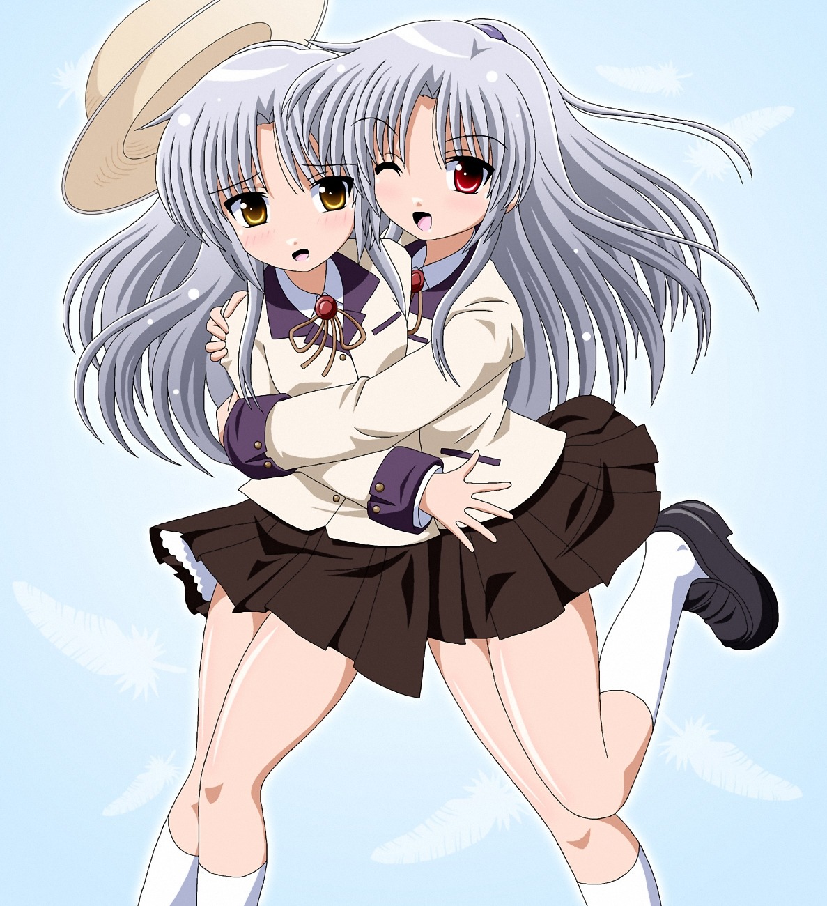 akame_tenshi, angel_beats!, imai_kazunari, seifuku, tachibana_kanade