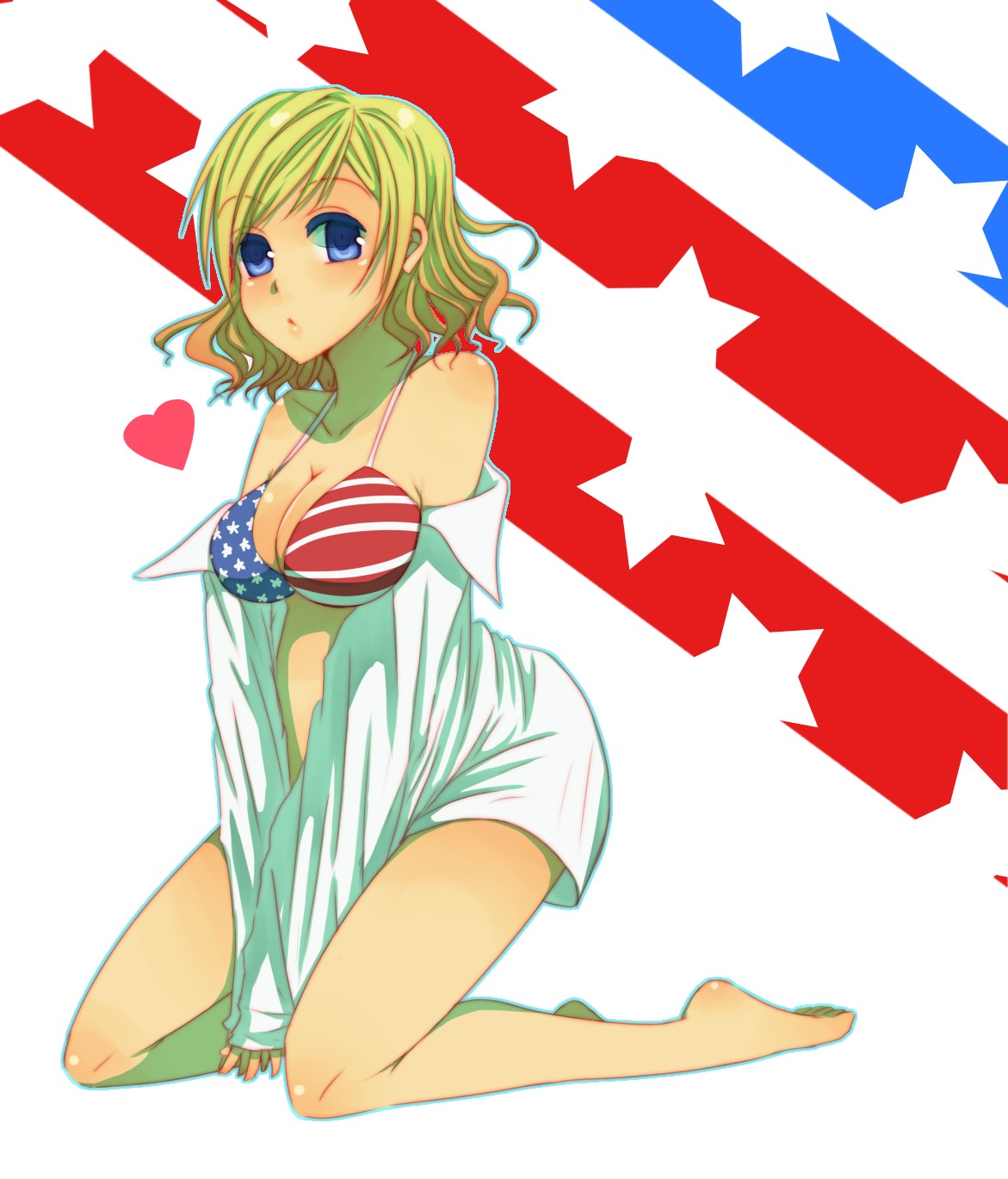 bikini_top, cleavage, dress_shirt, hetalia_axis_powers, kisaragi_tomokaori, swimsuits