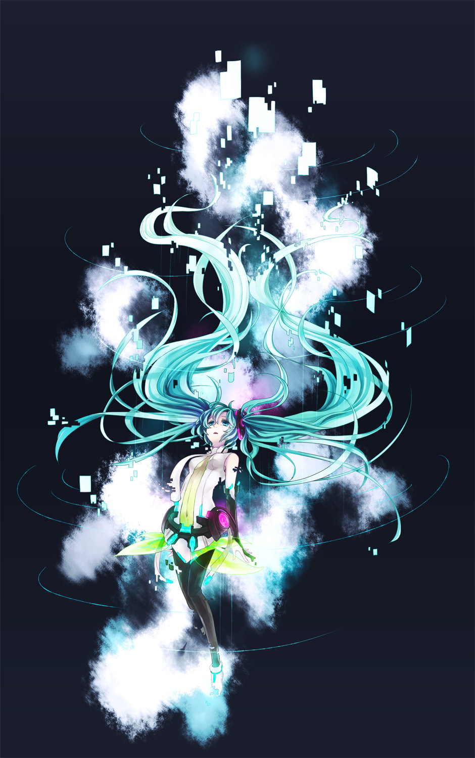 hatsune_miku, maico, miku_append, thighhighs, vocaloid, vocaloid_append