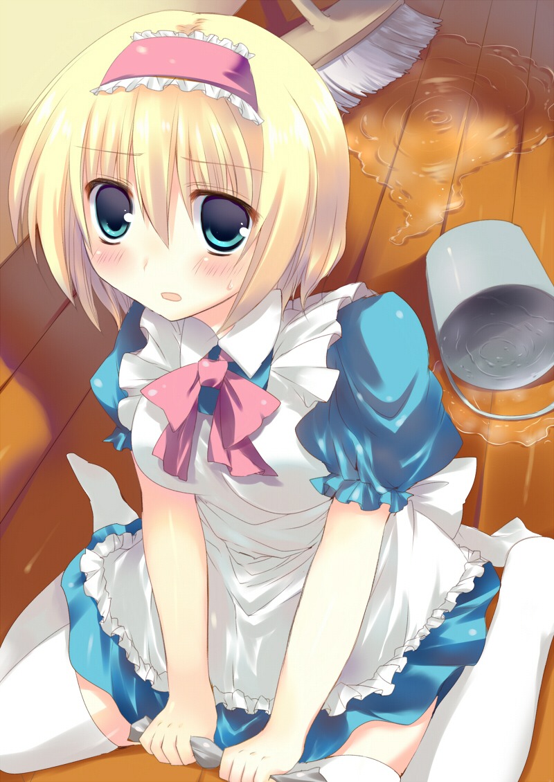 alice_margatroid, kinoko, maid, thighhighs, touhou