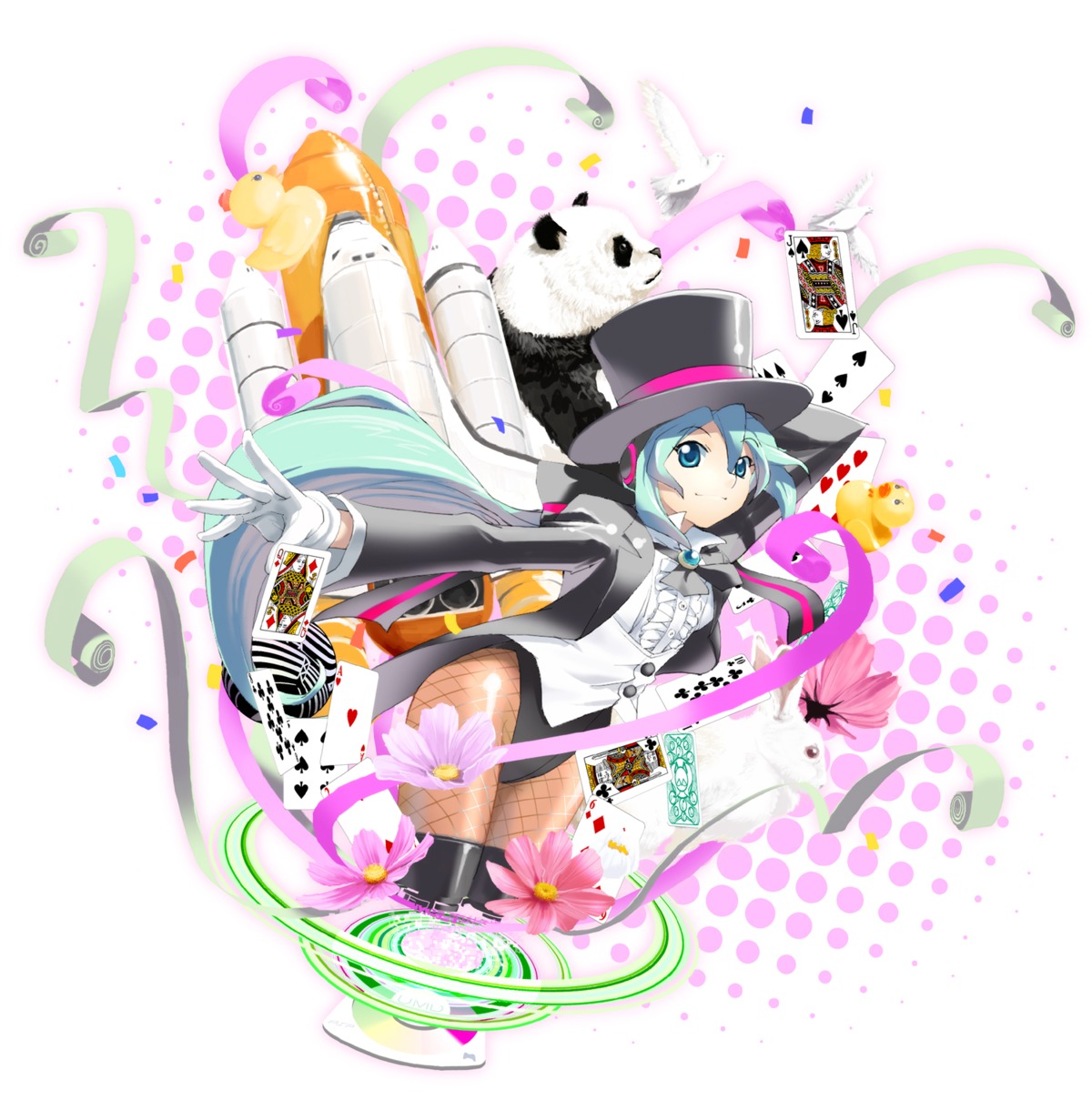 chaunen, hatsune_miku, pantyhose, thighhighs, vocaloid