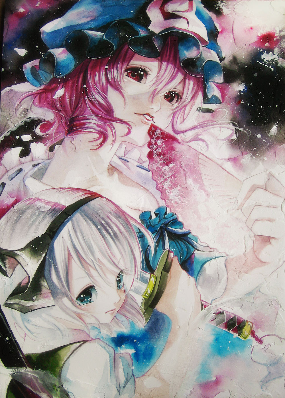 konpaku_youmu, saigyouji_yuyuko, touhou, yuhka