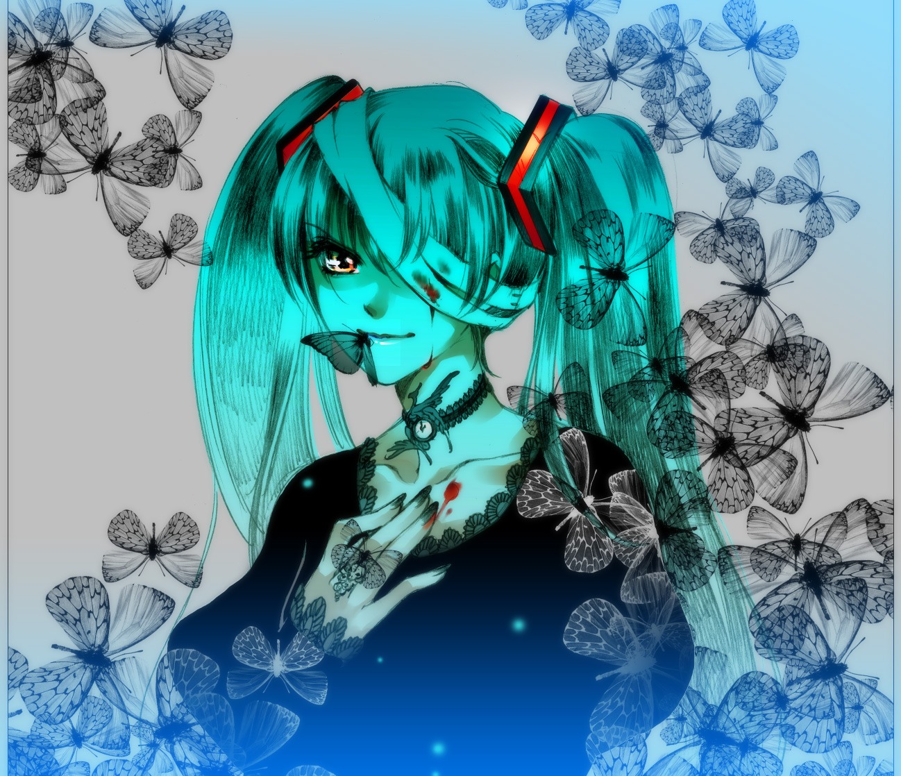 blood, chry, eyepatch, hatsune_miku, vocaloid