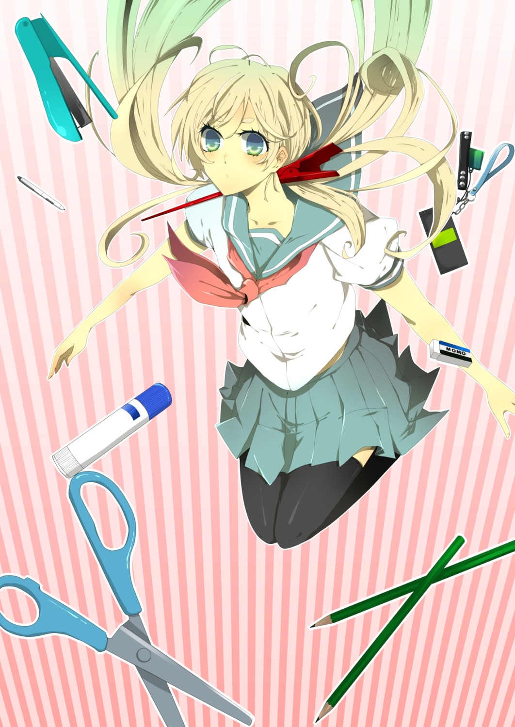 fujikichi, seifuku, thighhighs