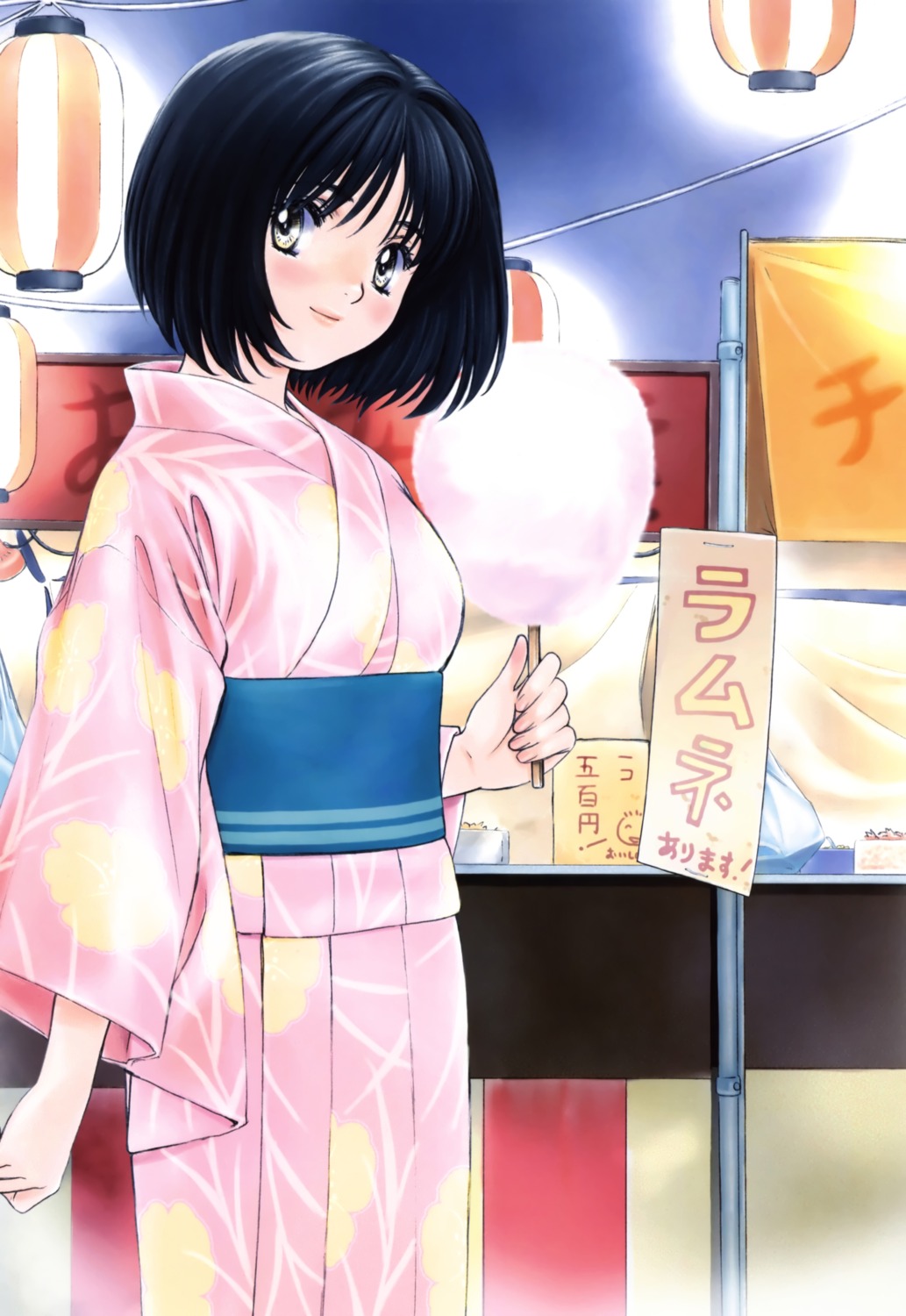 kobayashi_hiyoko, okusama_wa_joshi_kosei, onohara_asami, scanning_resolution, yukata