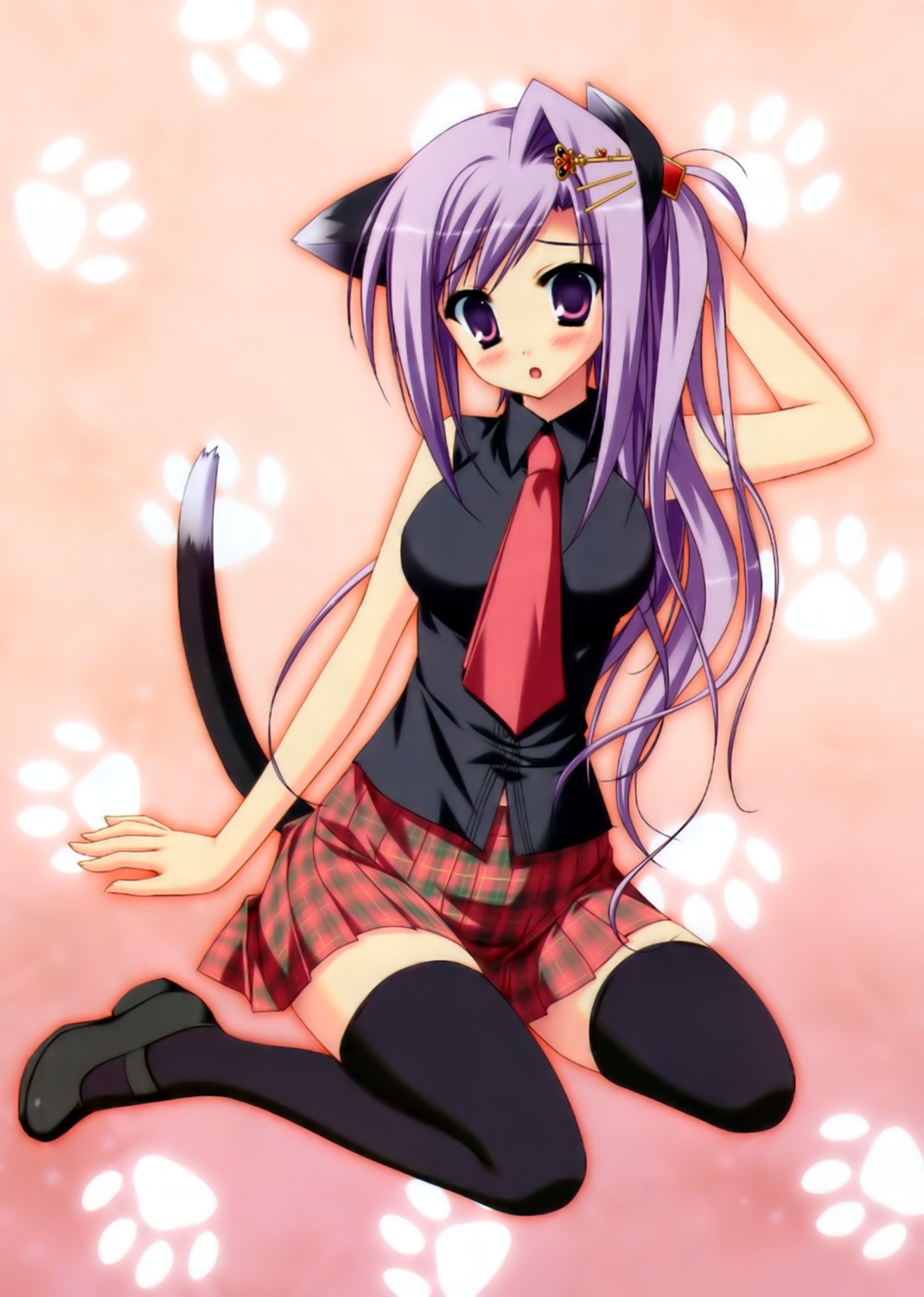 animal_ears, lump_of_sugar, nekomimi, overfiltered, prism_rhythm, sesena_yau, tail, thighhighs, tokitou_kasumi