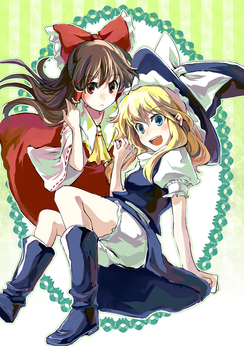 bloomers, hakurei_reimu, kirisame_marisa, sigina, touhou