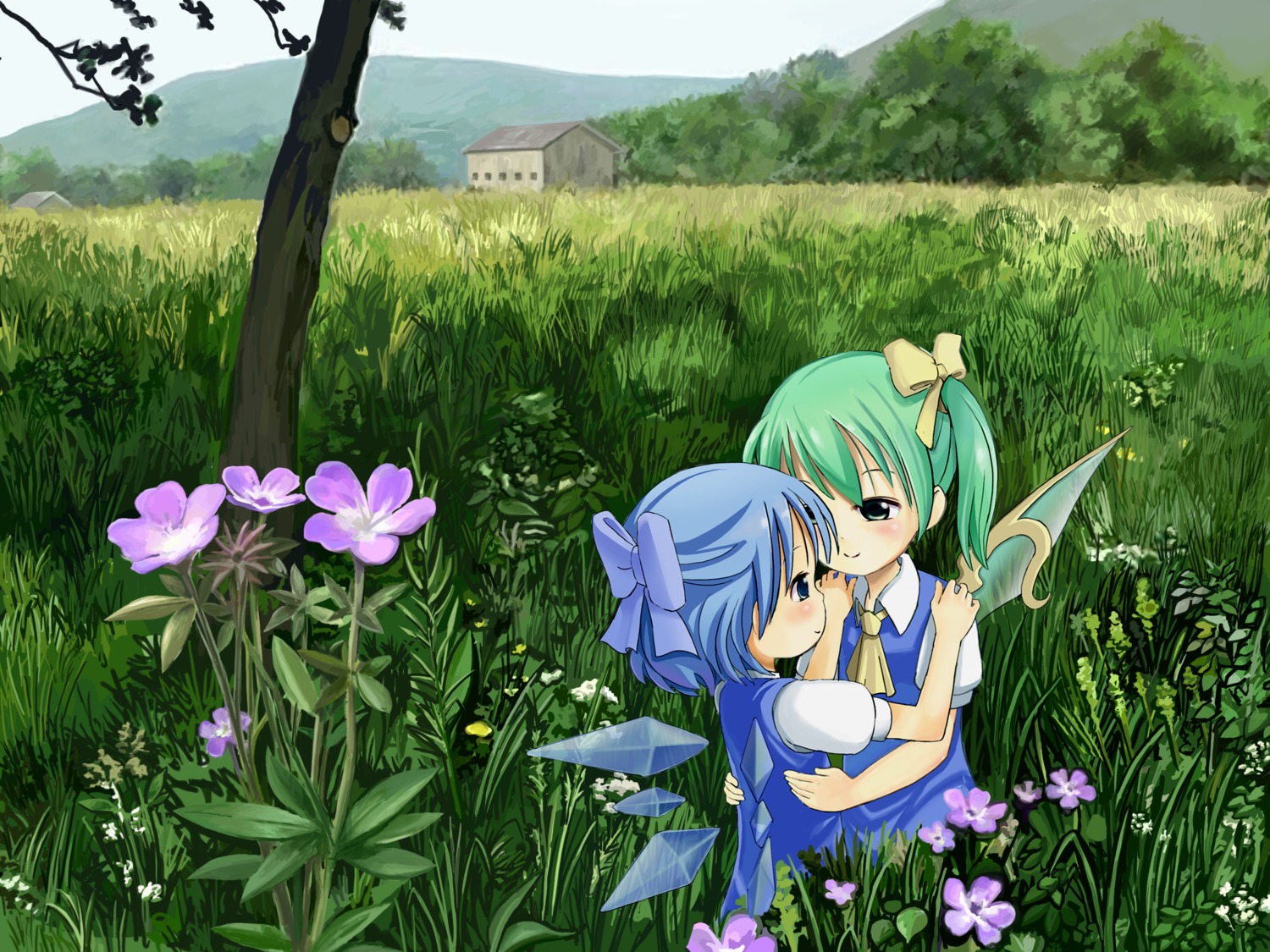 cirno, daiyousei, sixten, touhou, wings