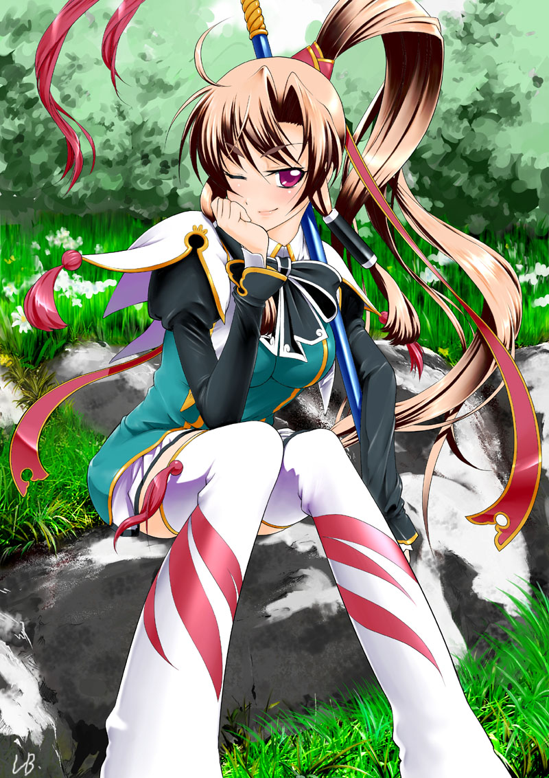 bachou, jpeg_artifacts, koihime_musou, lb, thighhighs