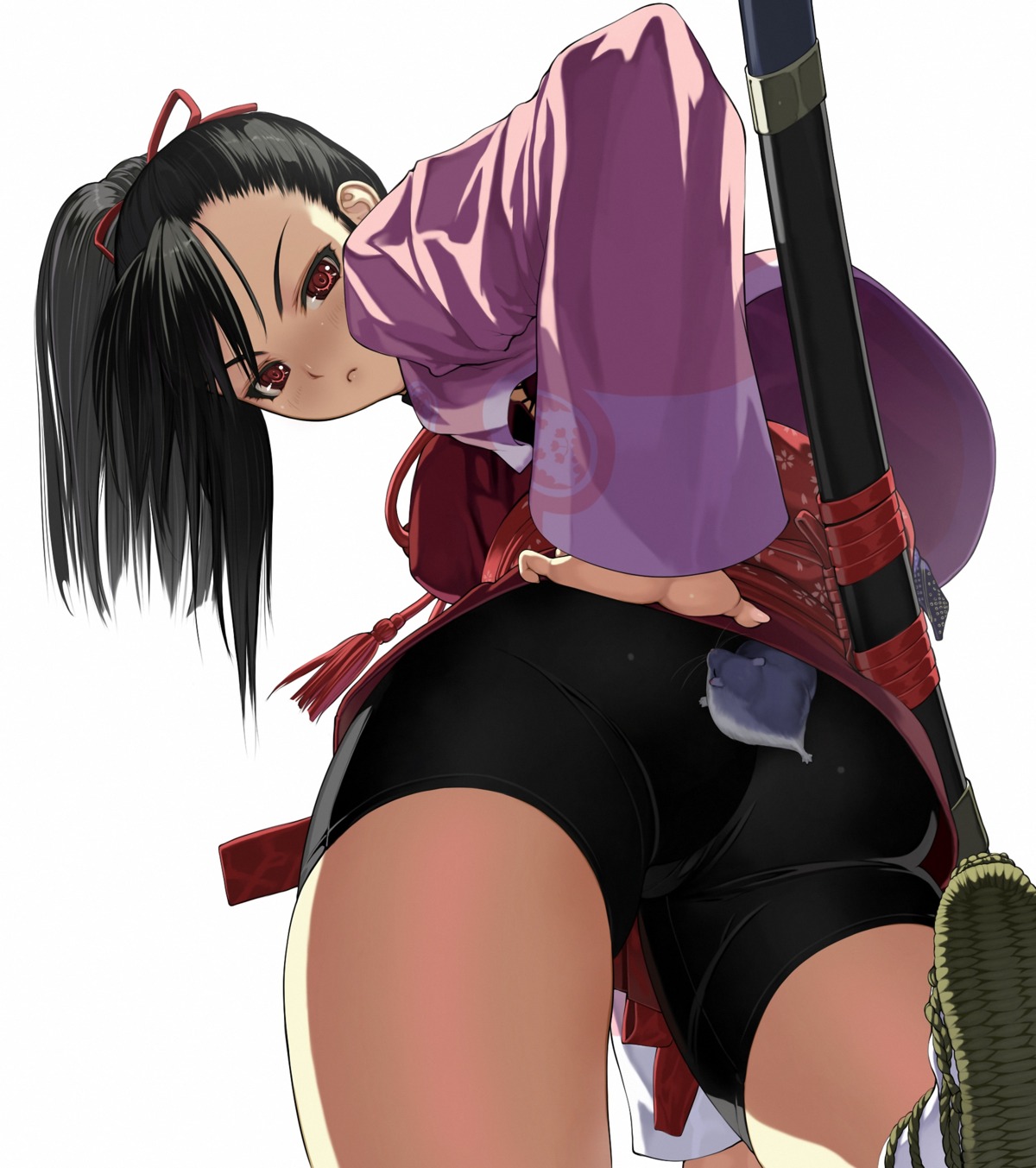 ass, bike_shorts, nakaba_reimei, samurai_spirits, sword, yoshino_rinka