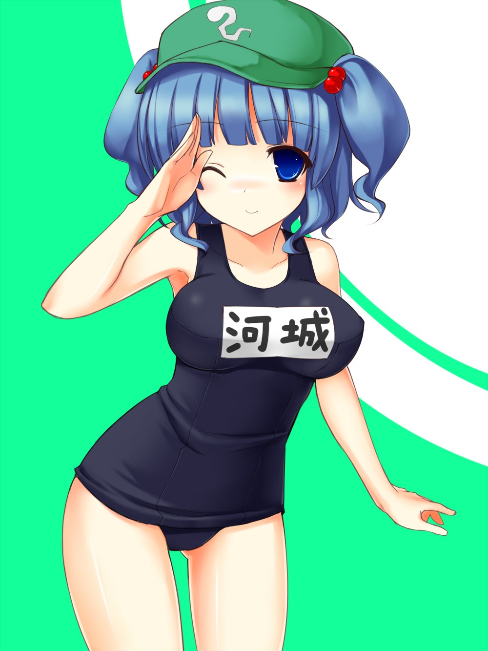 kawashiro_nitori, school_swimsuit, swimsuits, touhou, tsukumiya_amane
