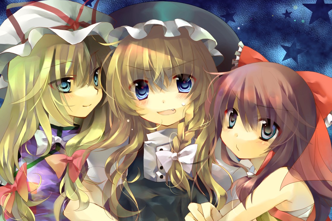 hakurei_reimu, jin_rikuri, kirisame_marisa, touhou, yakumo_yukari